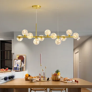 Modern cam küre abajur Led kolye ışıkları yemek masaları avize Mutfak Altın Ev dekor asılı aydınlatma armatürü
