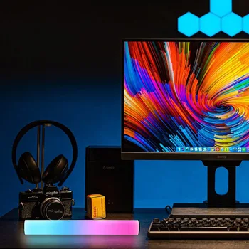 Yeni RGB Müzik Senkronizasyonu atmosfer ışığı Bar Bluetooth Wifi PC TV Arka Plan Lambası Masa Dekoratif Led Masa Lambası Erkek Arkadaşı İçin Hediye