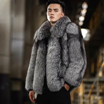 Kış Kalın Sıcak Faux Kürk Ceket Erkekler Ceketler Lüks Marka Erkek Faux Kürk Ceket Iş Rahat Uzun Kollu Kar Giysileri