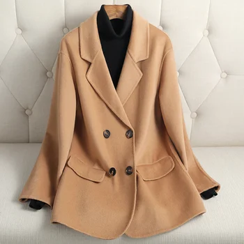 [Kırık kod]Kadınlar için çift taraflı yün ceket, kadınlar için sonbahar ve kış yeni kısa yün ceket