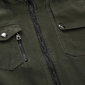 Thoshine Marka Bahar Sonbahar %96 % Pamuk Erkekler Casual Kargo Ceketler Askeri Safari Tarzı Dış Giyim Ordu Bombacı Ceket Çok Cepler
