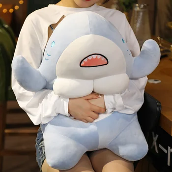 45/60cm Karikatür Kas Köpekbalığı peluş oyuncak Anime Doldurulmuş Hayvanlar Köpekbalıkları Peluş Bebek Yumuşak Atmak Yastıklar Oyuncaklar Erkek Arkadaşı için Hediyeler