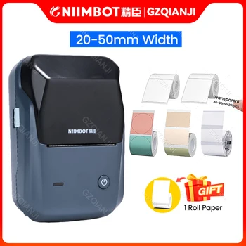Niimbot B1 Etiket Makinesi Taşınabilir Termal Yazıcı Mini Barkod QR Kod Yuvarlak Şeffaf renkli etiket 20-50mm Rulo Kablo Etiketi