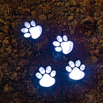 Güneş dış mekan ışıkları Su Geçirmez Köpek Pençe Lambası Kedi Yavrusu Hayvan Bahçe Yolu Pençe Lambası Geçit Aydınlatma Patio Yard için Herhangi Bir Evcil Hayvan Sevgilisi