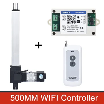 DHLA3000L 500MM İnme Lineer Aktüatör 20 inç 500lb dc12v 24v Lineer Aktüatör Seti Wifi Denetleyicisi ile Telefon APP Kontrolü