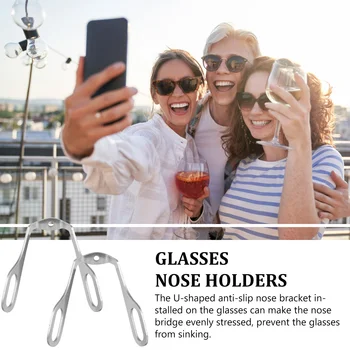 2 Adet Gözlük Burun Pedi Braketi Sunglass Standı Çerçeve Değiştirmeleri Gözlük Desteği Paslanmaz Çelik Pedler