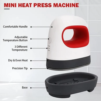 Mini ısı basın makinesi için T Shirt ayakkabı şapka demir küçük HTV vinil projeleri için taşınabilir ısıtma ABD Plug