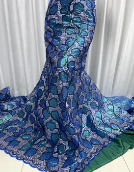5 yards Nijeryalı dantel örgü kumaş 2023 yüksek kaliteli afrika dantel payetli kumaş dikiş için düğün JY