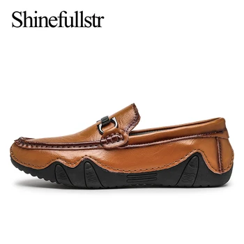 Sonbahar Erkek Rahat deri ayakkabı erkek mokasen ayakkabıları Sürüş Lofer Tasarımcı Slip-On Mocasines Hombre 38-46