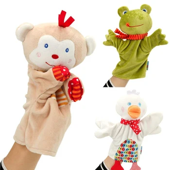 Sevimli Çocuk Oyuncakları el kuklaları Yumuşak Eğitici Doğum Günü bebek oyuncakları Kukla Gösterisi Çocuklar İçin Ördek Kurbağa Oyuncak Hediyeler İçin Bebek