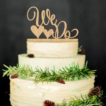 Içi boş Ahşap Rustik Mr ve Mrs Düğün Pastası Topper Kek Dekorasyon Biz Aşk Kuşlar Düğün Parti Malzemeleri İçin