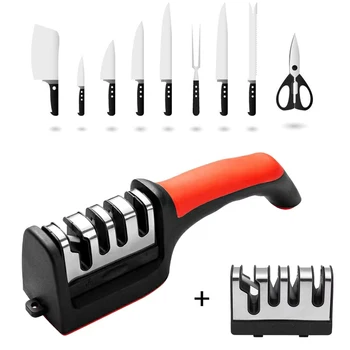 4 Aşamalı Tip Bıçak Kalemtıraş Mutfak Profesyonel Bıçak Bileme Aracı Hızlı Kalemtıraş Elmas Kaplı Bıçaklar Mutfak Aracı
