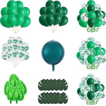 Yeşil Lateks Balonlar Tropikal Rüzgar Kaplumbağa Yaprak Sofra Yaz Hawaii Safari Jungle Düğün Doğum Günü Partisi Dekoru Çocuklar Balon