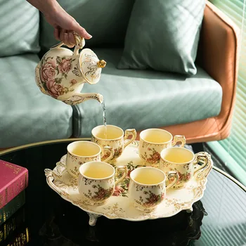 Avrupa seramik kahve fincan seti İngiliz öğleden sonra çay ev küçük lüks zarif kişilik yüksek dereceli zarif