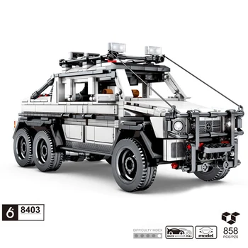 Teknik Araba Benz G63 6x6 ORV Yapı Taşı kamyonet Modeli Geri Çekin Araç Buhar Tuğla Oyuncaklar Koleksiyonu erkek Hediye