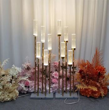 Düğün sahne, 5-head altın sokak lambaları, T-sahne sahne dekorasyon ve süslemeleri