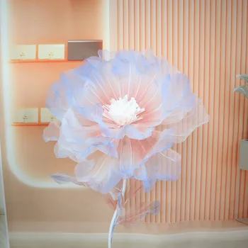 1 TAKIM Pencere Gösterisi Dekorasyon Simülasyon Iplik Haşhaş Çiçekler Düğün Olay Sahne Ayarı Ekran Dekorasyon Degrade Ipek Flores