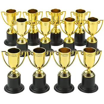 12 Adet Plastik Altın Kupa Kupa Başarı Ödülü Ödülü Tanıma Ödülü Okul Spor Karnaval Victors Parti Dekorasyon