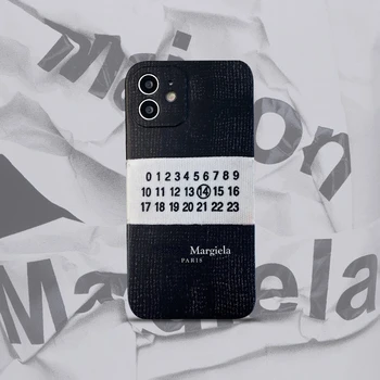 Margiela Baskı Lychee Desen Telefon kılıfı için iPhone 13 12 14 Pro Max MiNi 7 8 Artı X XS XR 11 SE 2 arka kapak