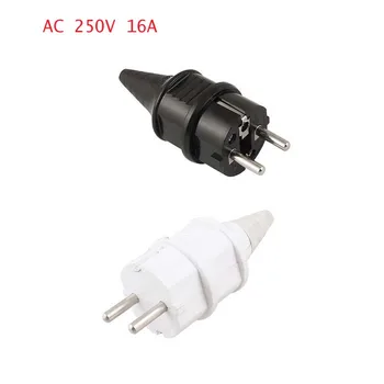 AB Tak AC 250 V 16A Avrupa Alman Rewirable Güç Kablosu Konektörü Siyah Beyaz Konut
