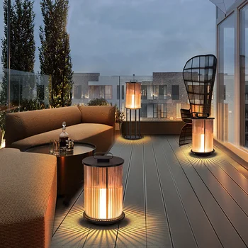 2023 Yeni Güneş Akdeniz Tarzı otel bahçe lambaları villa bahçe peyzaj cam dış mekan ışıkları Kapı dekorasyon ışıklandırma