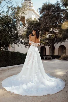 MACDOUGAL Zamansız Dantel Balo düğün elbisesi Kapalı Omuz Askıları İle Mahkemesi Tren Sevgiliye Custom Made Kadınlar İçin 2023