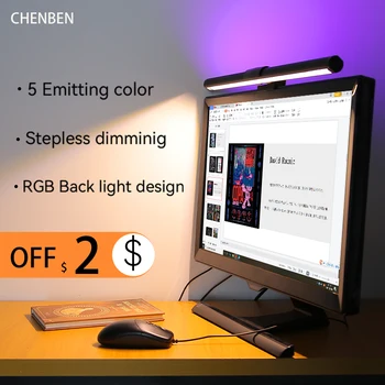 Kademesiz karartma pc monitörü lamba çubuğu göz bakımı LED bilgisayar masası Screenbar ışık USB ekran asılı ışık okuma için