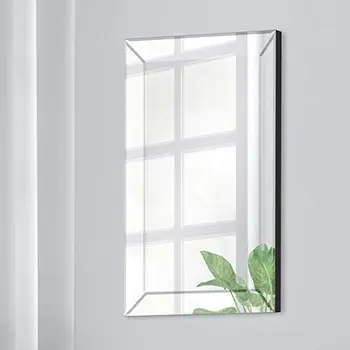 Açılı Eğimli Ayna Çerçeveli Eğimli Vurgulu Ayna Gümüş