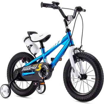 BMX Freestyle 12 inç çocuk Bisikleti Mavi İki El Freni ile Bisiklet Şok Emme Güçlü Yük Taşıma Kapasitesi Taşınabilir Konfor