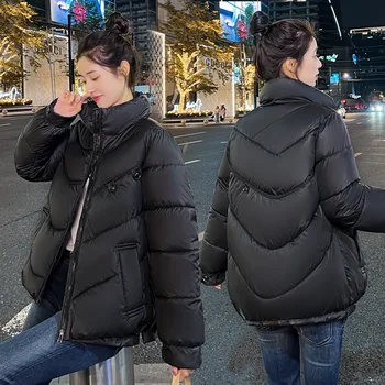 Kore versiyonu gevşek kısa aşağı pamuklu ceket kadın kış yeni Dongmen ayakta yaka küçük bir adamın ekmek ceket