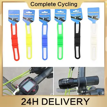 2 ADET Bisiklet silikon kayış gidon el feneri askısı evrensel dağ bisikleti ön ışık kolu bandaj elastik kravat halat