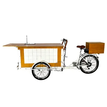 Yetişkin Kargo Elektrikli Üç Tekerlekli Bisiklet Kahve Otomatı Gıda Sepeti Euro 3 Tekerlekli Yetişkin Kahve Bisikleti