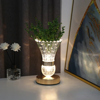 Vazo süsler çiçek masa lambası l yatak odası başucu ev odası dekorasyon atmosfer gece lambası Dokunmatik karartma led masa lambası