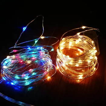 USB / Akülü Garland Peri İşıklar Tatil Noel Düğün Parti Dekor için 30M 10M 5M 2M Bakır Tel LED dizi ışıklar