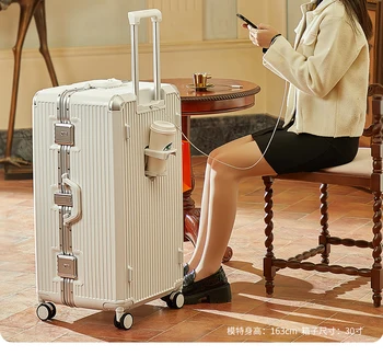 Büyük Kapasiteli Bagaj Çok Fonksiyonlu tekerlekli çanta Yeni Seyahat Yurtdışında Bavul Kilitli Çanta