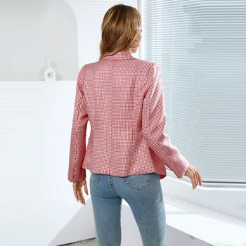 Ofis Bayan Moda Kadın Takım Elbise Balıksırtı Tek Toka V Yaka Ceketler Bahar Tulum OL Uzun Kollu Lüks Kadın Blazer