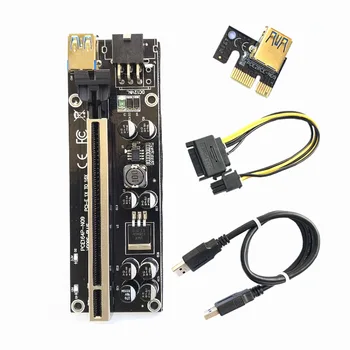 VER009S PCI-E Yükseltici Kart 60CM USB 3.0 Kablosu PCIE 1X ila 16X Uzatma Adaptörü SATA 4pin Güç Grafik Kartı için