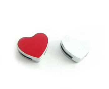 (20,50) adet / grup 8mm DIY Alaşım Kırmızı Kalp Slayt Charms Fit 8mm Anahtar Zincirleri Moda Takılar