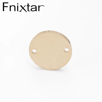 Fnixtar 20 adet 8-25mm Gül Altın Renk Ayna Cilalı Paslanmaz Çelik Yuvarlak Disk Charms Bağlayıcı diy Bilezik Charm