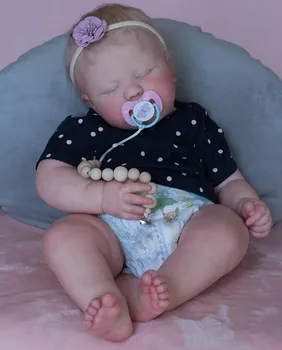 60 CM Büyük Boy 3D Cilt Yumuşak Silikon Yeniden Doğmuş Uyku Bebek Bebek Oyuncak Kız İçin Vasküler Damar Bez Vücut Gibi Gerçek Sanat Bebe