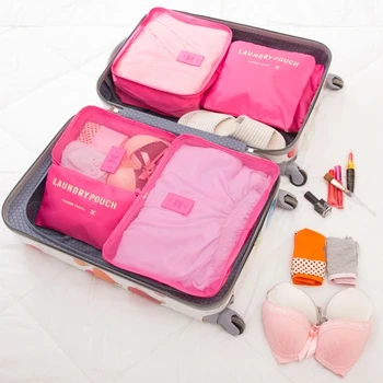 6 ADET Seyahat saklama çantası Seti Giyim Düzenli Organizatör Dolap Bavul Kılıfı Unisex Çok Fonksiyonlu Ambalaj Küp Çanta Seyahat Kiti