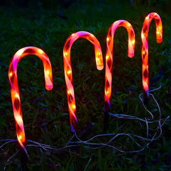 Enerji Tasarrufu Noel baston şeker çim ışığı LED Açık Bahçe Güneş Lambaları Yolu Peyzaj Dekor Sokak Yard