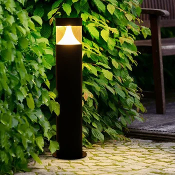 Thrisdar 60 CM bahçe yol kenarı ışıkları açık su geçirmez peyzaj direkleri ışık alüminyum LED çim lambaları Yard geçit dekor