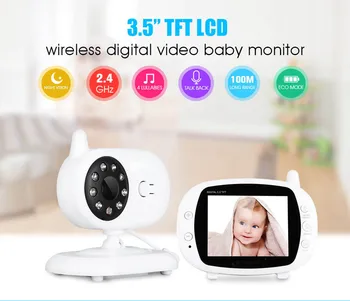 Kablosuz bebek izleme monitörü LCD 2 Yönlü Ses Konuşma Gece Görüş Çocuk Bakıcısı 4 Ninni Dadı Kamera Sıcaklık Izleme bebek kamerası