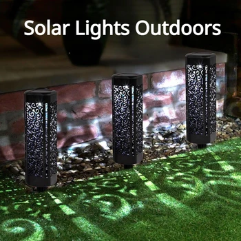 6 Adet Güneş avlu ışıkları Retro İçi Boş Çim Açık Havada Su Geçirmez Peyzaj Bahçeleri Parkı Tatil Doğum Günü Partisi Dekoratif Lambalar