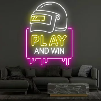 Özel Oyun Led Neon Burcu Oyun Mağazası Logosu Oyun Odası Bölge 12V Neon ışık oyun Dükkanı dekorasyon