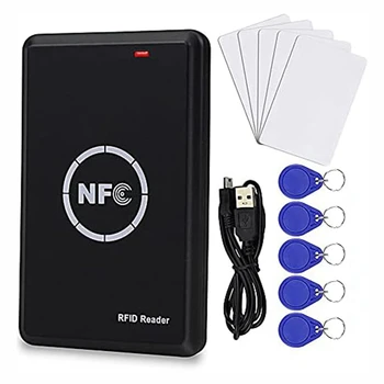 Akıllı Erişim Kontrol Kartı Fotokopi Siyah RFID Okuyucu Yazar 13.56 Mhz Şifreli Kart Dekoder NFC Etiketi