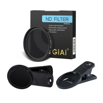 GıAı Lens Kiti Nd Polarize Filtre 52mm 37mm Polarize Filtre Cep Telefonu İphone İçin Kelepçe İle