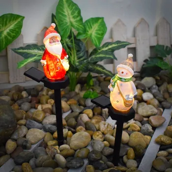 4 Adet Yeni Bahçe Güneş Noel Kardan Adam dış mekan ışıkları Reçine Noel Baba ED Avlu Çim Villa Peyzaj Parkı Dekoratif Lambalar