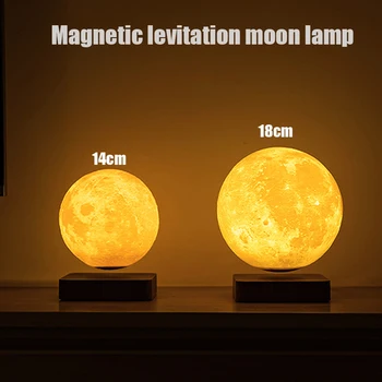 Levitating lamba manyetik kaldırma küresi LED ay yüzen romantik ışık süspansiyon 3D ay lambası dönen küre başucu ışıkları
